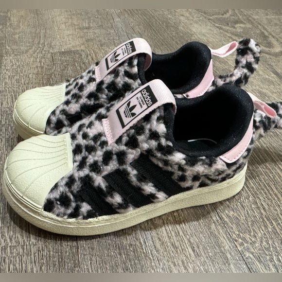 adidas | Shoes | Adidas Originals Superstar 36 Toddler Shoes Pink And Black  Leopard | Poshmark